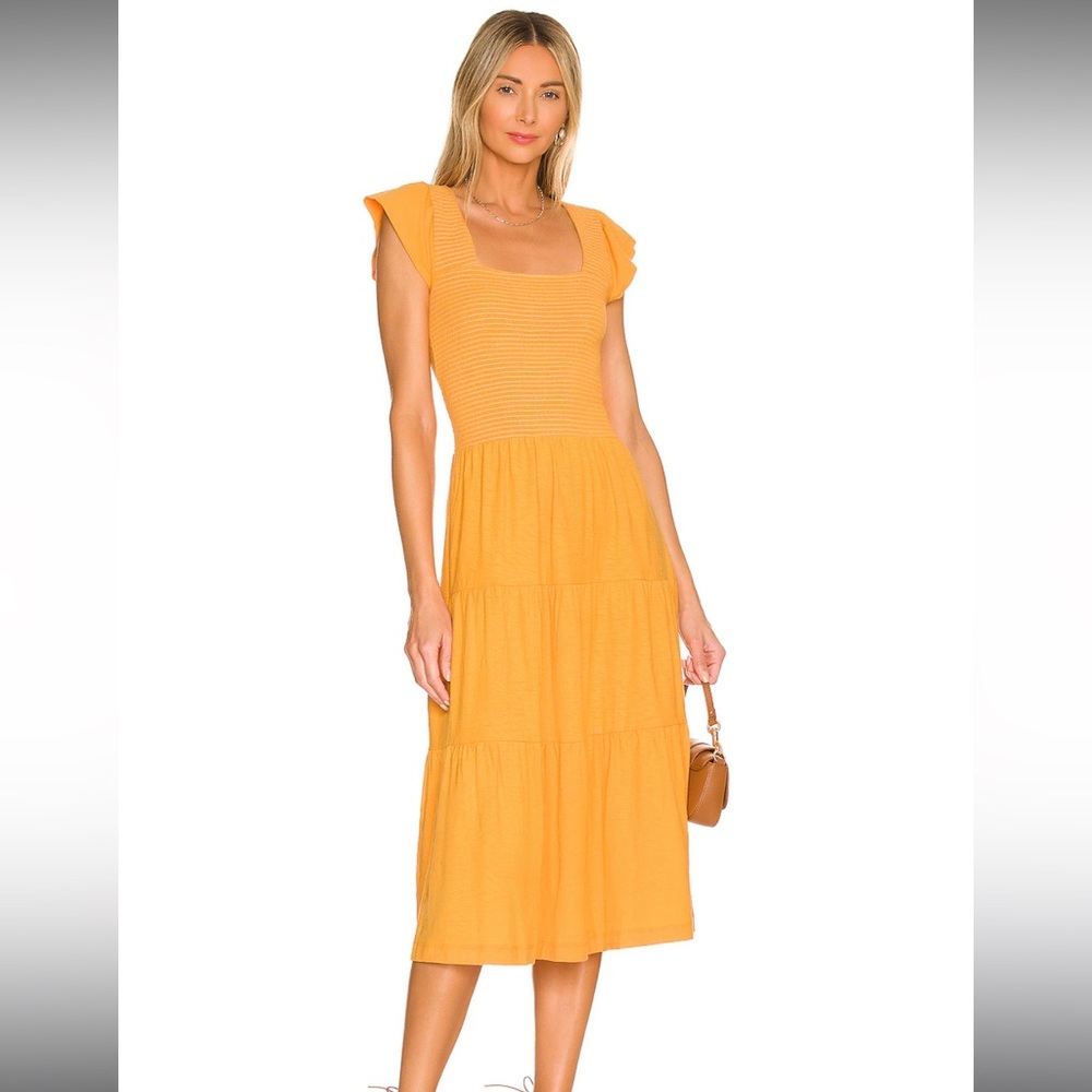 Nation orange midi smock dress